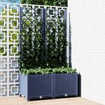 vidaXL Jardinière de jardin avec treillis Bleu Gris 80x40x136 cm PP