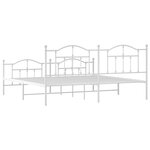 vidaXL Cadre de lit métal sans matelas et pied de lit blanc 200x200 cm