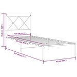 vidaXL Cadre de lit métal sans matelas avec tête de lit blanc 80x200cm