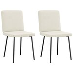 vidaXL Chaises à manger lot de 2 Crème Velours