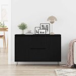 vidaXL Buffet Chêne noir 101.5 x 35 x 70 cm Bois d'ingénierie