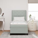 vidaXL Lit coffre avec matelas & lumière LED gris clair 90x190 cm en velours
