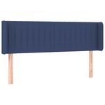 vidaXL Tête de lit avec oreilles Bleu 147x16x78/88 cm Tissu