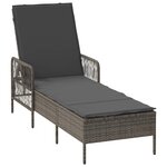 vidaXL Chaise longue avec coussin 2-personne 2 Pièces Gris polyrotin