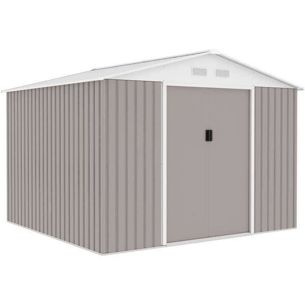 Abri de jardin en métal 7 06 m² - 277 x 255 x 202 cm - Kit d'ancrage inclus - Taupe