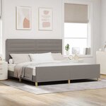 vidaXL Cadre de lit avec tête de lit Taupe 200 x 200 cm tissu