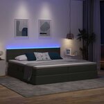 vidaXL Lit avec rangement et LED Gris foncé 200 x 200 cm tissu