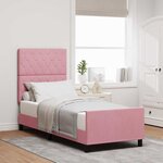 vidaXL Cadre de lit avec tête de lit Rose 80 x 200 cm Velours