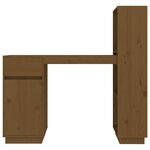 Bureau table poste de travail meuble d'ordinateur informatique étude miel 110 x 53 x 117 cm bois massif de pin brun 02_0023872