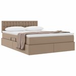vidaXL Lit de Rangement Cappuccino 140 x 190 cm Cuir synthétique