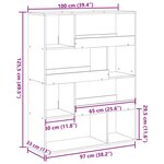 vidaXL Cloison de séparation noir 100x33x125 5 cm bois d'ingénierie
