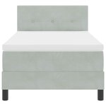 Lit à ressort vidaXL avec matelas Gris clair 90x200 cm Velours