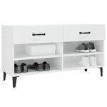 vidaXL Armoire à chaussure Blanc brillant 102x35x55 cm Bois ingénierie