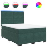 vidaXL Sommier à lattes de lit et matelas Vert foncé 140x190cm Velours