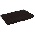 vidaXL Dessus de table marron foncé bois chêne massif traité