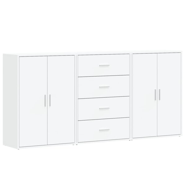 vidaXL Buffets 3 Pièces blanc 60x31x84 cm bois d'ingénierie