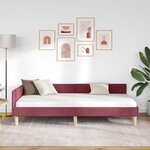 vidaXL Cadre de lit d'angle Bordeaux 100 x 200 cm tissu