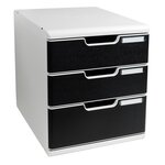 Module De Classement Modulo Office 3 Tiroirs Fermés - Noir - Exacompta