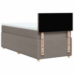 vidaXL Sommier à lattes de lit avec matelas Taupe 90x200 cm Tissu
