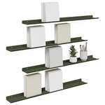 vidaXL Étagère flottante 4 Pièces Vert olive 80 x 9 x 2 5 cm Acier