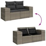 vidaXL Salon de jardin avec coussins 9 Pièces gris résine tressée acacia