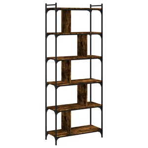 vidaXL Bibliothèque 6 niveaux chêne fumé 76x32x192cm bois d'ingénierie