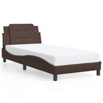 vidaXL Cadre de lit avec lumières LED marron 90x200 cm similicuir