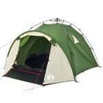vidaXL Tente de camping à dôme 3 personnes vert libération rapide
