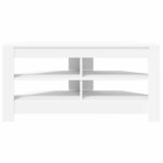 vidaXL MeubleTVd'Angle Blanc 102 x 40 5 x 45 cm Bois d'ingénierie