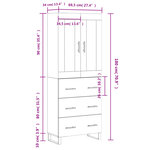 vidaXL Buffet haut Chêne sonoma 69 5x34x180 cm Bois d'ingénierie