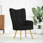 vidaXL Chaise de relaxation Noir Tissu