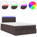 vidaXL Lit ottoman avec matelas marron foncé 120x200 cm tissu