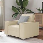 vidaXL Fauteuil Sofa 59 cm avec coussin Crème Faux cuir