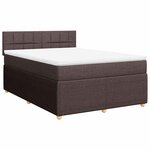 vidaXL Sommier à lattes de lit avec matelas Marron foncé 140x190 cm