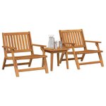 vidaXL Ensemble de repas extérieur 3 Pièces Marron Bois d'acacia massif