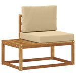 vidaXL Ensemble de canapés d'extérieur avec coussin 3 Pièces Naturel