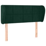vidaXL Tête de lit avec oreilles Vert foncé 103x23x78/88 cm Velours