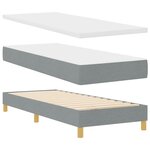 vidaXL Lit à ressorts avec tête de lit Gris clair 200 x 80 cm tissu