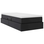 vidaXL Lit avec rangement et matelas Noir 90 x 190 cm Simili cuir