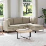 vidaXL Ensemble de meubles pour le salon 4 Pièces Sable Tissu