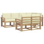 vidaXL Ensemble de canapés d'extérieur 7 pc Blanc et crème Polyester