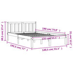 vidaXL Cadre de lit sans matelas cire marron 135x190cm bois pin massif