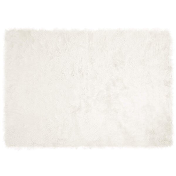 vidaXL Tapis en fausse Tafalla Blanc 140 x 200 cm Polyester