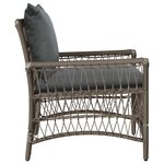 vidaXL Chaise de jardin avec coussins Gris en poly rotin