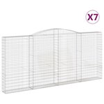 vidaXL Paniers à gabions arqués 7 Pièces 400x30x180/200 cm Fer galvanisé
