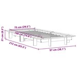 vidaXL Cadre de lit sans matelas cire marron 75x190 cm bois pin massif