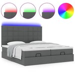 VidaXL Cadre de lit ottoman avec matelas gris foncé 180x200cm tissu