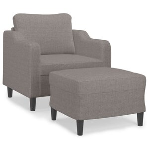 vidaXL Fauteuil avec repose-pied Taupe 60 cm Tissu