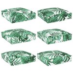 vidaXL Coussins de palette pour siège - 6 pièces  motif de feuilles  40 x 40 x 8 cm  tissu Oxford.