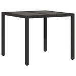 vidaXL Ensemble à manger de jardin et coussins 3 Pièces noir rotin verre
